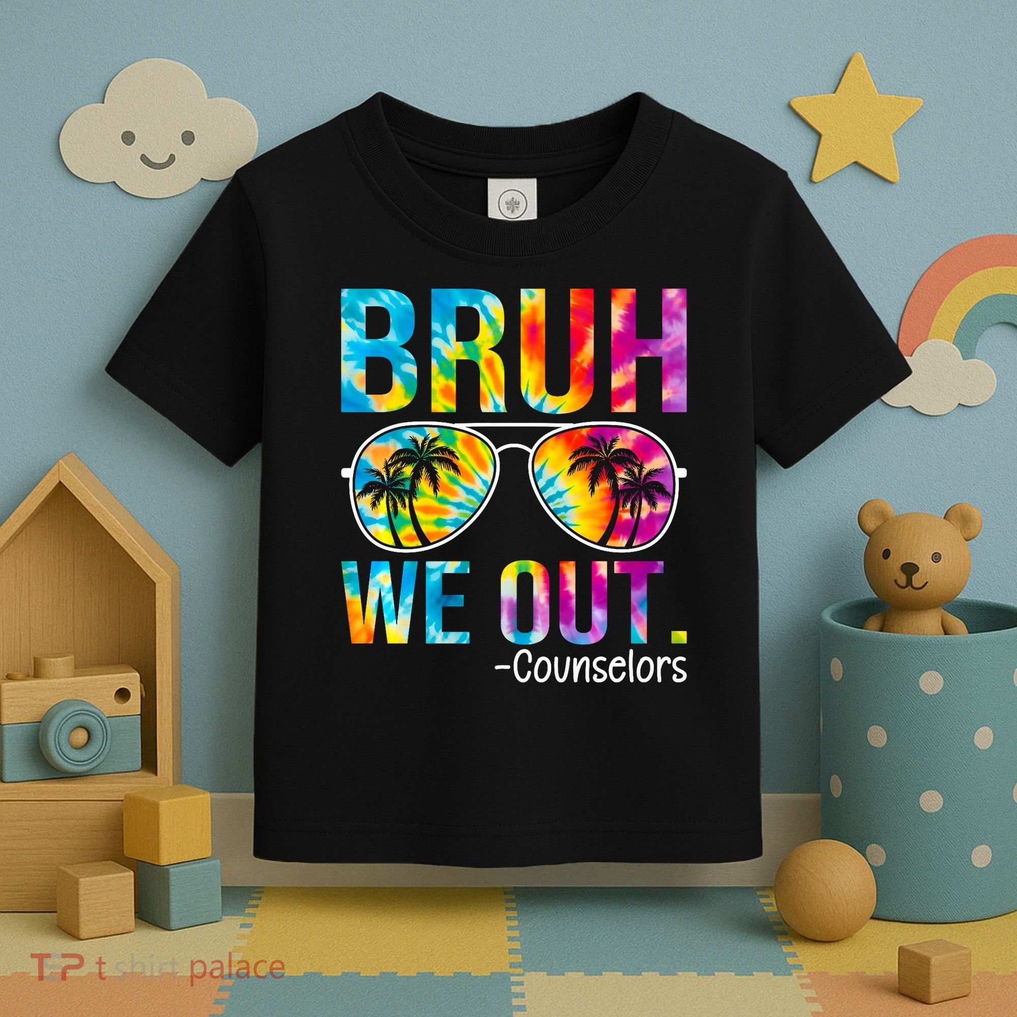 Tie Dye Bruh We Out Counselors Last Day Of School Toddler T-Shirt
