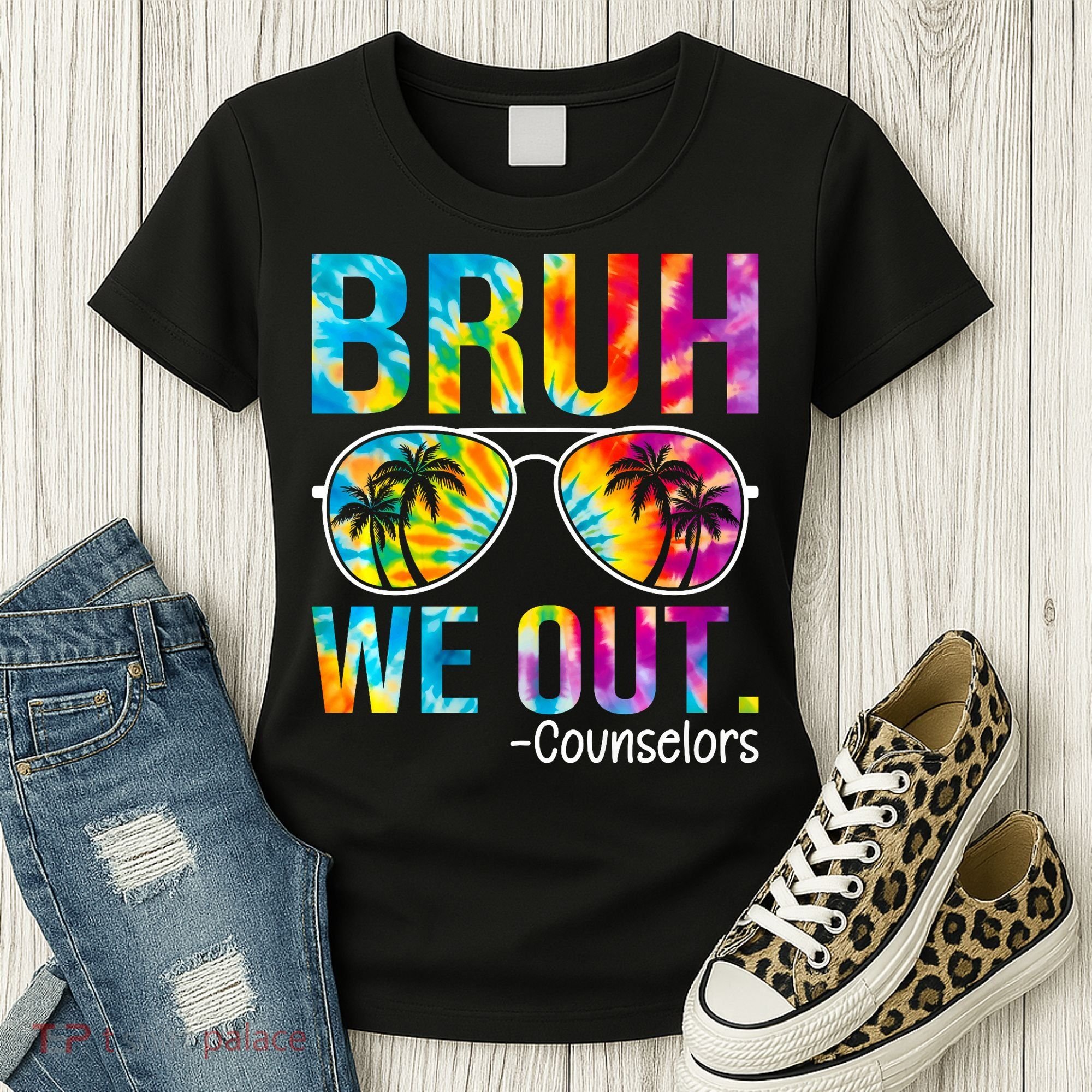 Tie Dye Bruh We Out Counselors Last Day Of School Women's T-Shirt