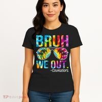 Tie Dye Bruh We Out Counselors Last Day Of School Women's T-Shirt thumb 4