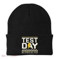 Testing Day Bruh No Stress All Flex Teacher Student Beanie thumb 0