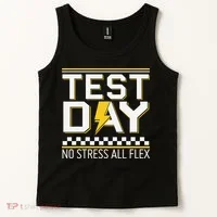 Testing Day Bruh No Stress All Flex Teacher Student Tank Top thumb 2