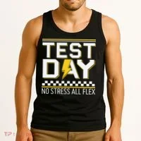 Testing Day Bruh No Stress All Flex Teacher Student Tank Top thumb 3