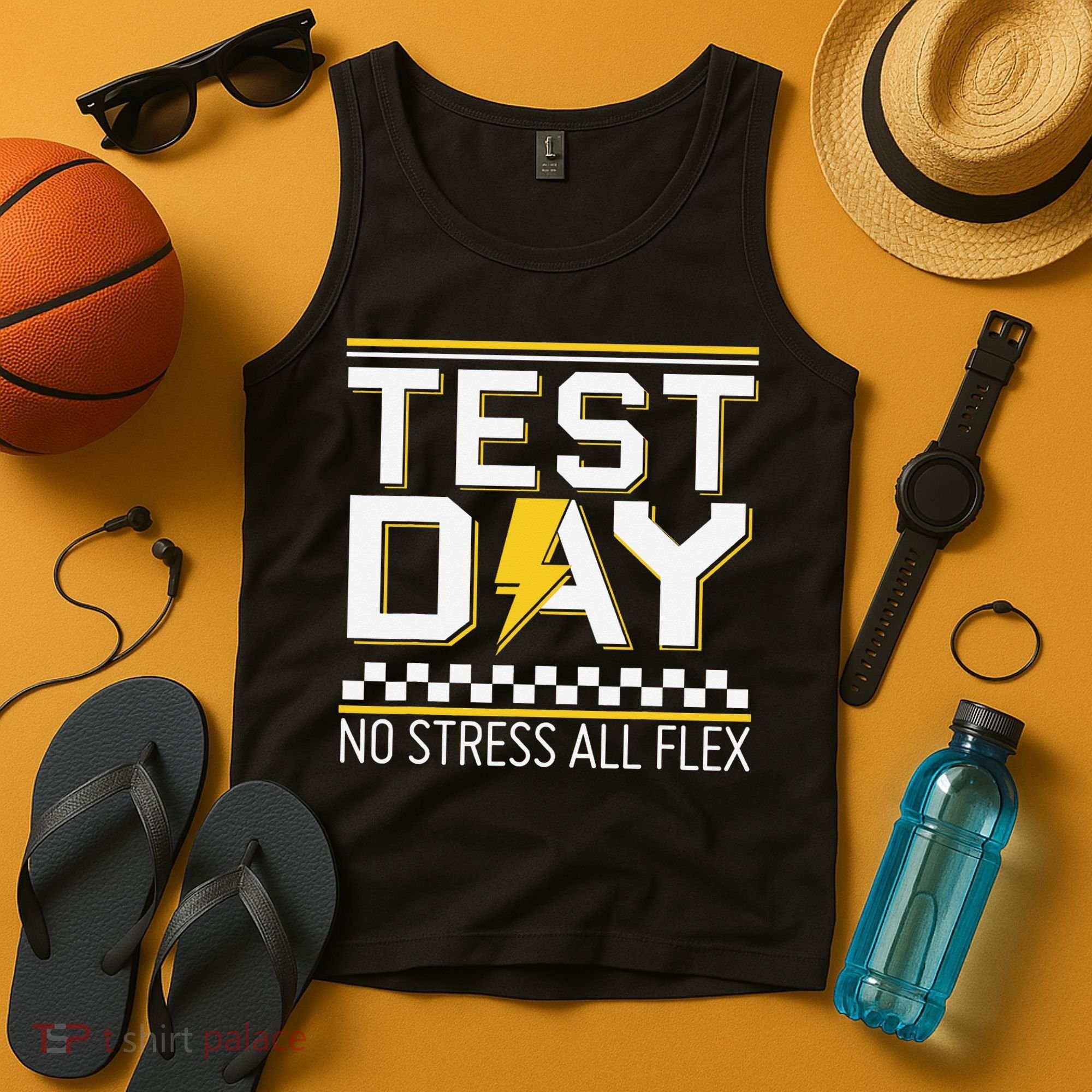 Testing Day Bruh No Stress All Flex Teacher Student Tank Top