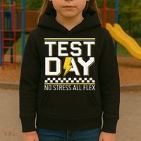 Testing Day Bruh No Stress All Flex Teacher Student Kids Hoodie thumb 3