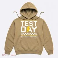 Testing Day Bruh No Stress All Flex Teacher Student Hoodie thumb 0