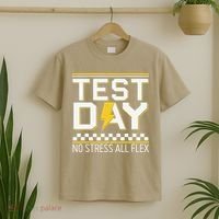 Testing Day Bruh No Stress All Flex Teacher Student T-Shirt thumb 2