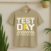 Testing Day Bruh No Stress All Flex Teacher Student T-Shirt thumb 2