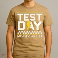 Testing Day Bruh No Stress All Flex Teacher Student T-Shirt thumb 3