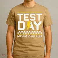 Testing Day Bruh No Stress All Flex Teacher Student T-Shirt thumb 3