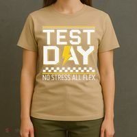 Testing Day Bruh No Stress All Flex Teacher Student T-Shirt thumb 4