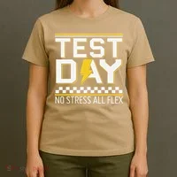 Testing Day Bruh No Stress All Flex Teacher Student T-Shirt thumb 4