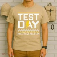 Testing Day Bruh No Stress All Flex Teacher Student T-Shirt thumb 6