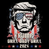 Trump Drill Baby Drill American Flag Long Sleeve Shirt thumb 2