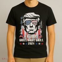 Trump Drill Baby Drill American Flag T-Shirt thumb 3