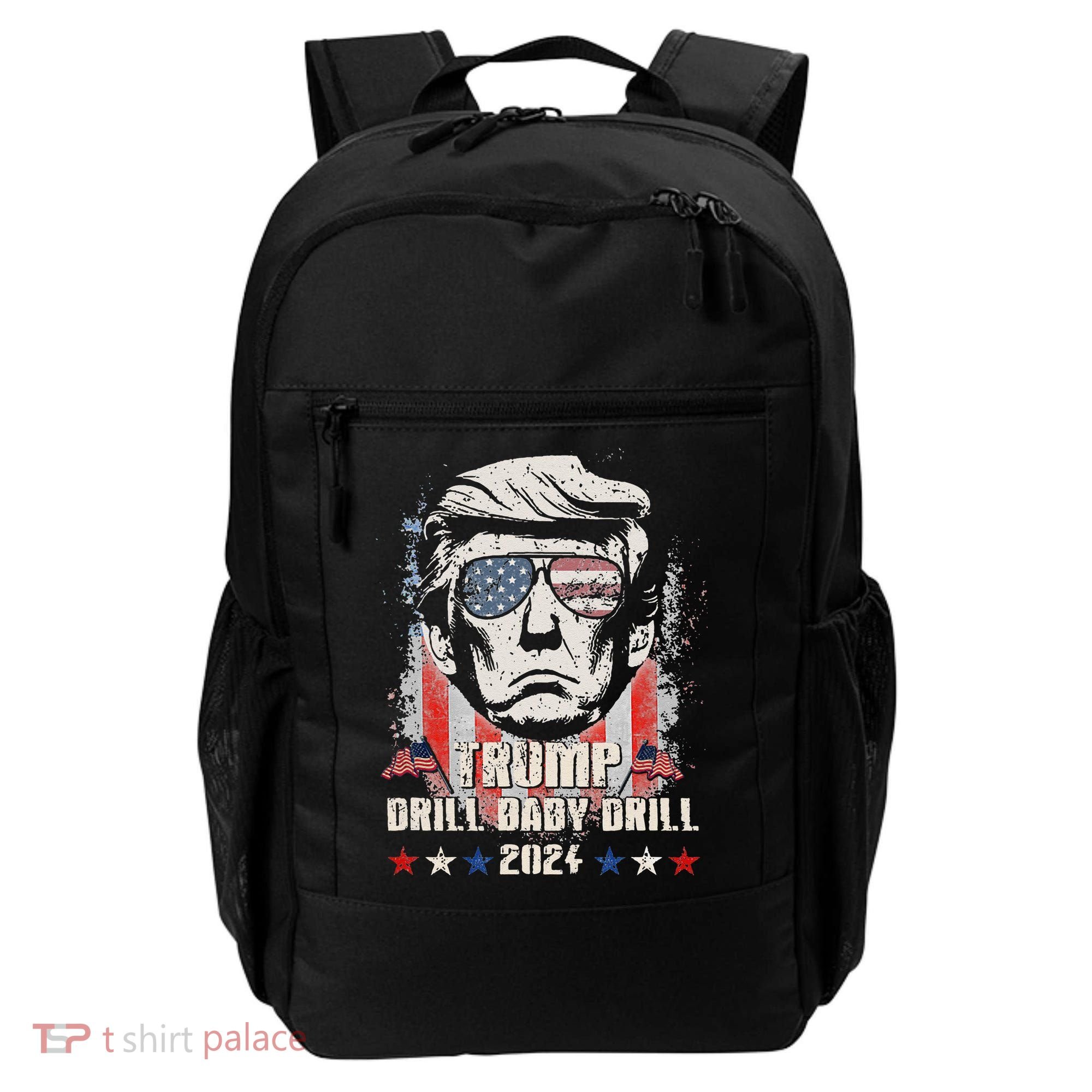 Trump Drill Baby Drill American Flag Backpack