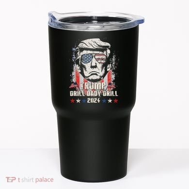 Trump Drill Baby Drill American Flag Tumbler