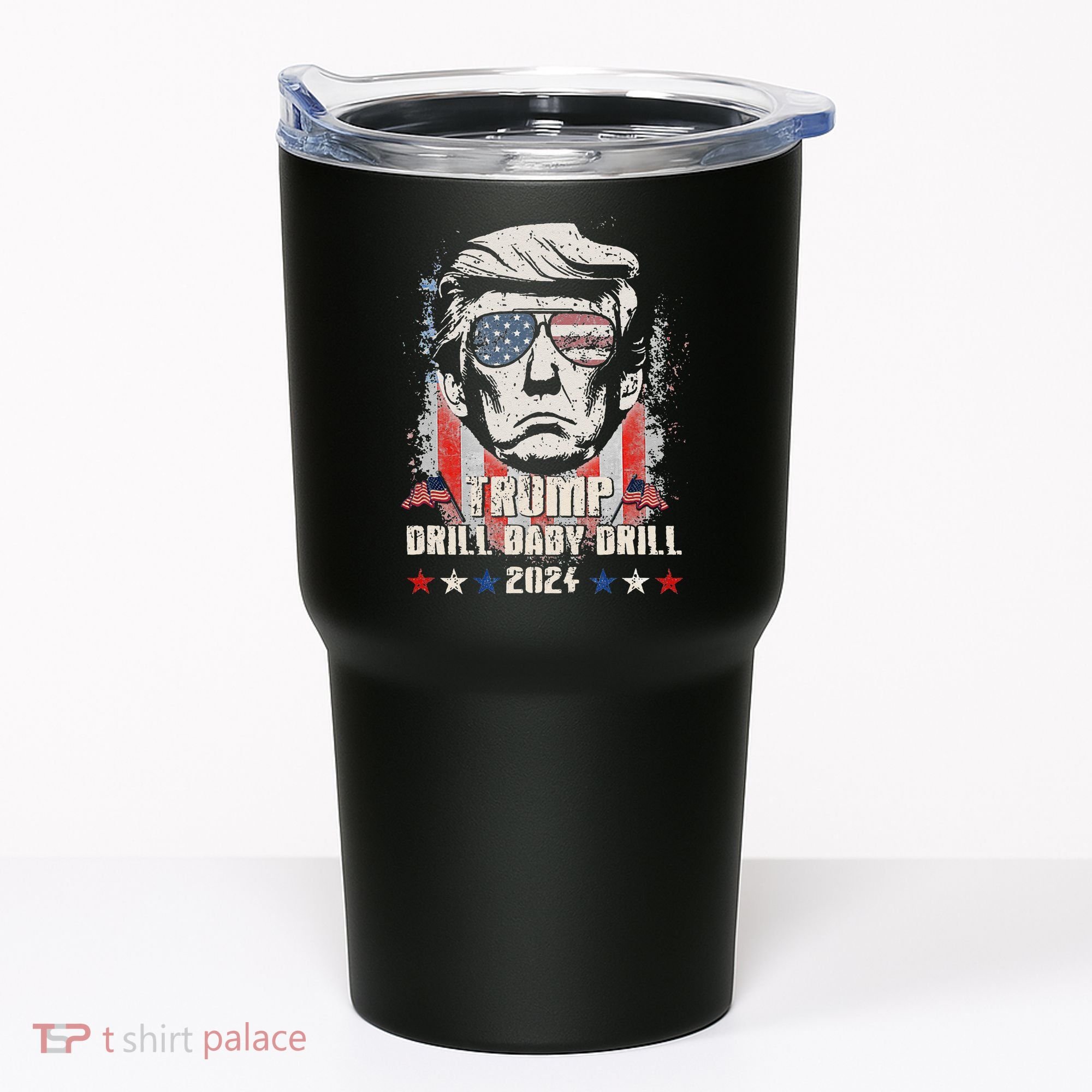 Trump Drill Baby Drill American Flag Tumbler