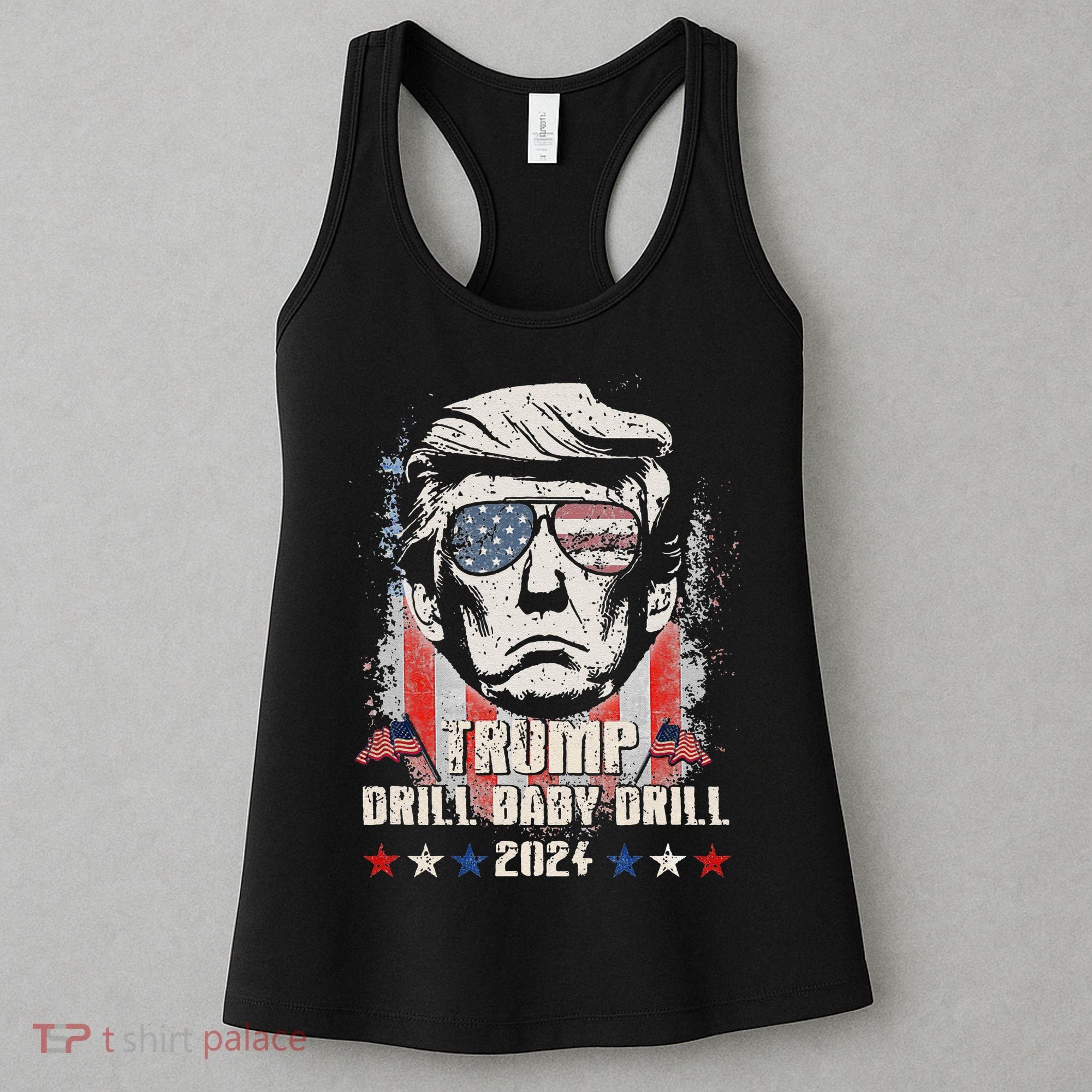 Trump Drill Baby Drill American Flag Women's Tank Top