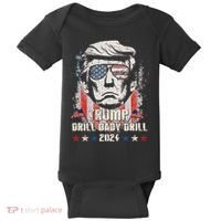 Trump Drill Baby Drill American Flag Baby Bodysuit thumb 0