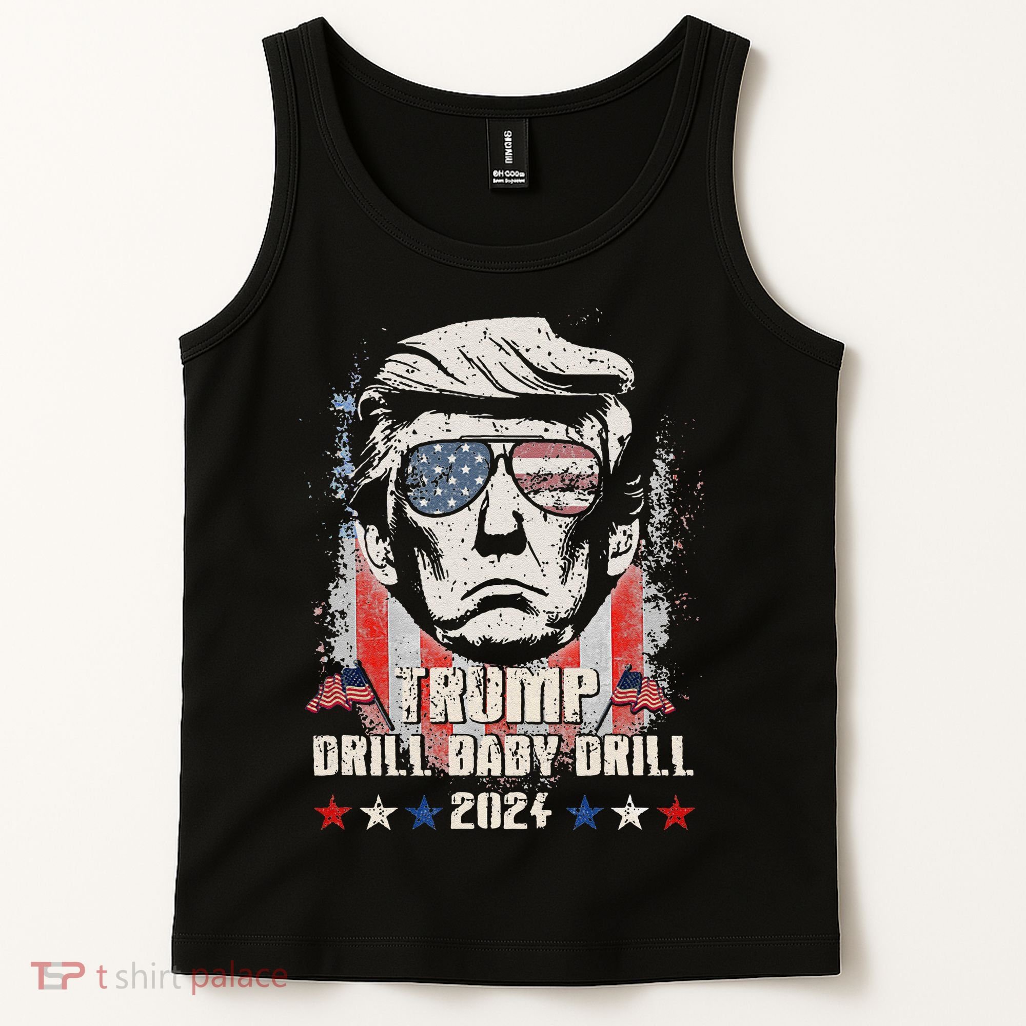 Trump Drill Baby Drill American Flag Tank Top