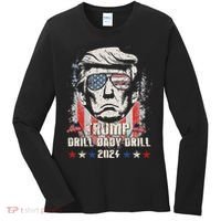 Trump Drill Baby Drill American Flag Women's Long Sleeve Shirt thumb 0