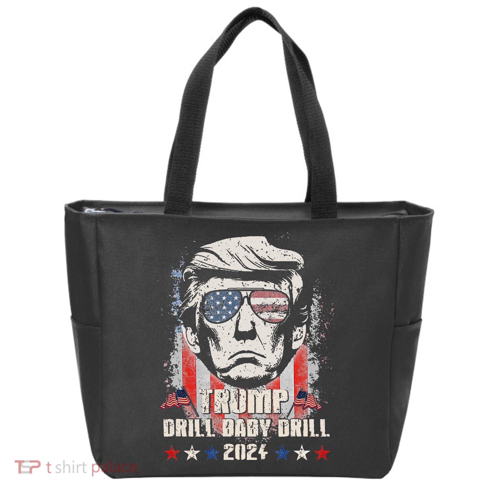 Trump Drill Baby Drill American Flag Tote Bag