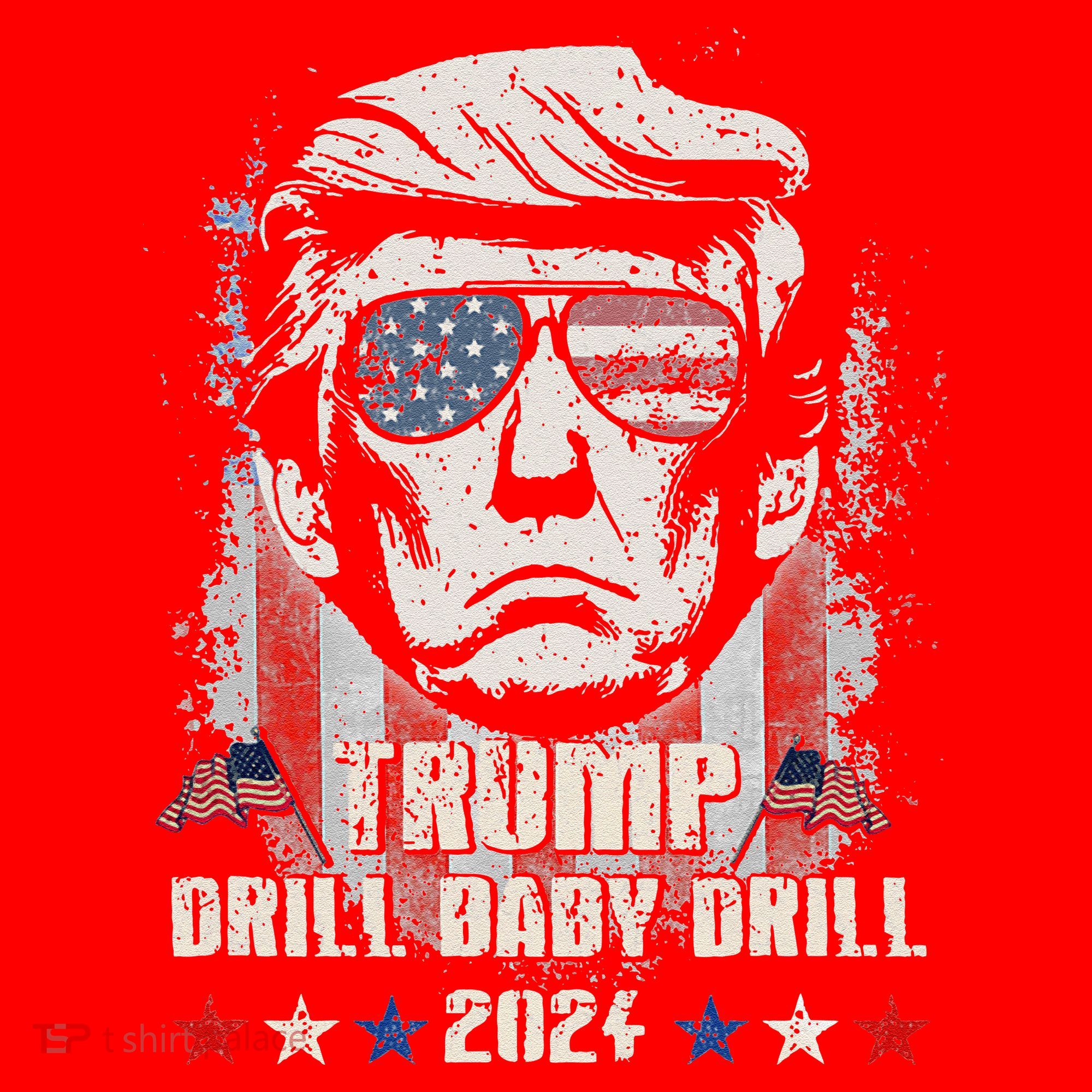 Trump Drill Baby Drill American Flag Santa Hat