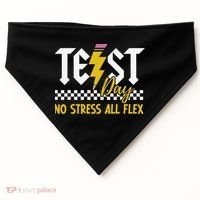 Testing Day Bruh No Stress All Flex Teacher Student USA-Made Doggie Bandana thumb 0