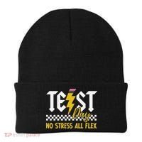 Testing Day Bruh No Stress All Flex Teacher Student Beanie thumb 0