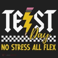 Testing Day Bruh No Stress All Flex Teacher Student Beanie thumb 2