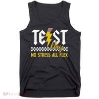 Testing Day Bruh No Stress All Flex Teacher Student Tank Top thumb 0