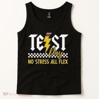 Testing Day Bruh No Stress All Flex Teacher Student Tank Top thumb 2