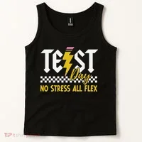 Testing Day Bruh No Stress All Flex Teacher Student Tank Top thumb 2