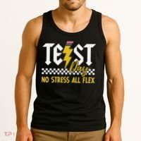 Testing Day Bruh No Stress All Flex Teacher Student Tank Top thumb 3