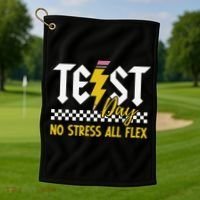 Testing Day Bruh No Stress All Flex Teacher Student Golf Towel thumb 1