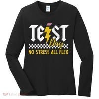 Testing Day Bruh No Stress All Flex Teacher Student Women's Long Sleeve Shirt thumb 0