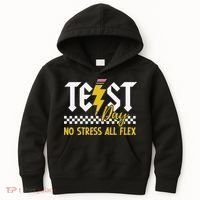 Testing Day Bruh No Stress All Flex Teacher Student Kids Hoodie thumb 0