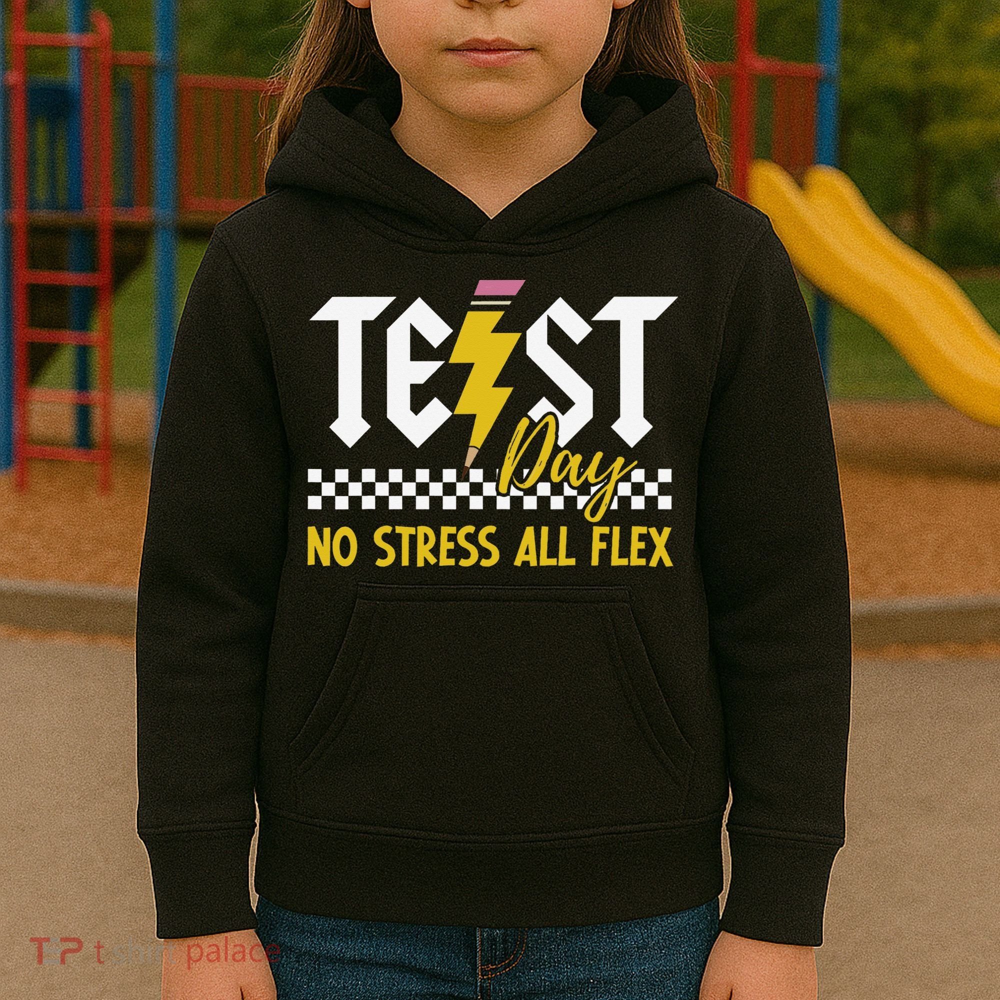 Testing Day Bruh No Stress All Flex Teacher Student Kids Hoodie