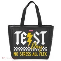 Testing Day Bruh No Stress All Flex Teacher Student Tote Bag thumb 0
