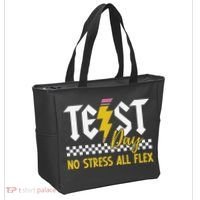 Testing Day Bruh No Stress All Flex Teacher Student Tote Bag thumb 2