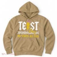 Testing Day Bruh No Stress All Flex Teacher Student Hoodie thumb 0