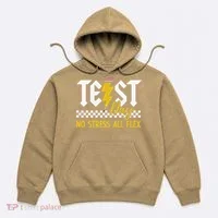 Testing Day Bruh No Stress All Flex Teacher Student Hoodie thumb 0