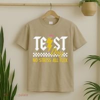 Testing Day Bruh No Stress All Flex Teacher Student T-Shirt thumb 2