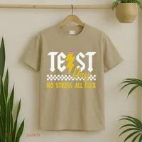 Testing Day Bruh No Stress All Flex Teacher Student T-Shirt thumb 2