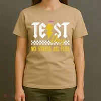 Testing Day Bruh No Stress All Flex Teacher Student T-Shirt thumb 4