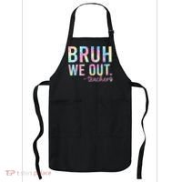 Tie Dye Bruh We Out Teacher Summer Break Last Day Of School Apron thumb 0