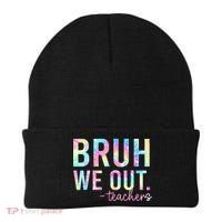 Tie Dye Bruh We Out Teacher Summer Break Last Day Of School Beanie thumb 0