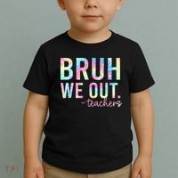 Tie Dye Bruh We Out Teacher Summer Break Last Day Of School Toddler T-Shirt thumb 2
