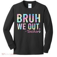 Tie Dye Bruh We Out Teacher Summer Break Last Day Of School Kids Long Sleeve Shirt thumb 0