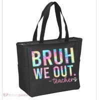 Tie Dye Bruh We Out Teacher Summer Break Last Day Of School Tote Bag thumb 2